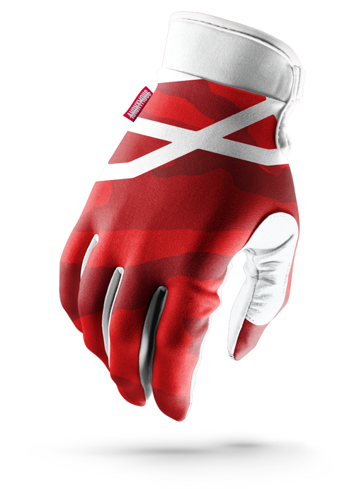 Anonymous Crimson Camo Riding Gloves